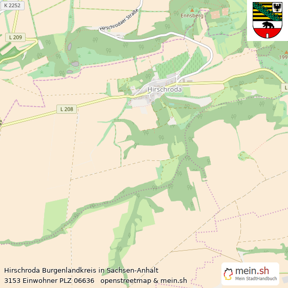 Hirschroda Burgenlandkreis Lageplan © Openstreetmap Contributors Hirschroda Lageplan