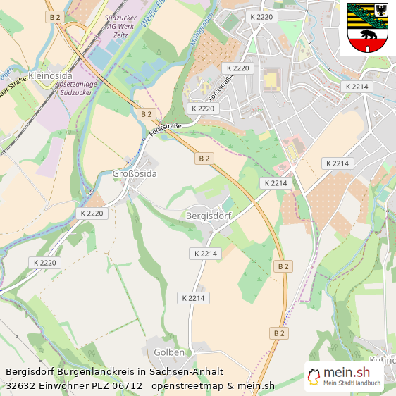 Bergisdorf Burgenlandkreis Lageplan © Openstreetmap Contributors Bergisdorf Lageplan