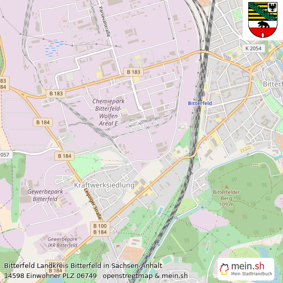 Bitterfeld Landkreis Bitterfeld Lageplan © Openstreetmap Contributors Bitterfeld Lageplan