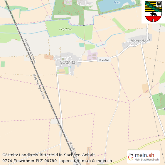 G?ttnitz Landkreis Bitterfeld Lageplan © Openstreetmap Contributors G?ttnitz  Lageplan