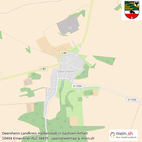 Deersheim Landkreis Halberstadt Lageplan © Openstreetmap Contributors Deersheim Lageplan
