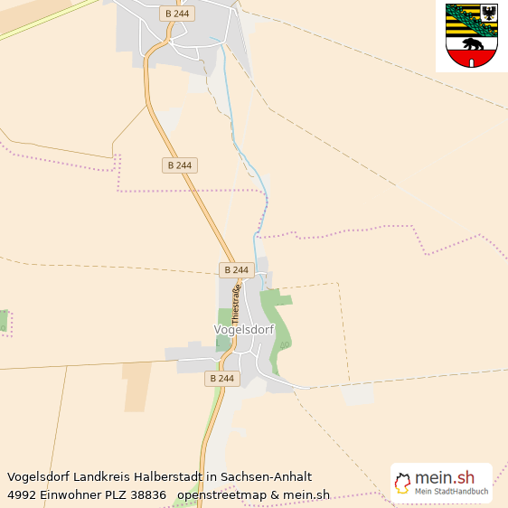 Vogelsdorf Landkreis Halberstadt Lageplan © Openstreetmap Contributors Vogelsdorf Lageplan