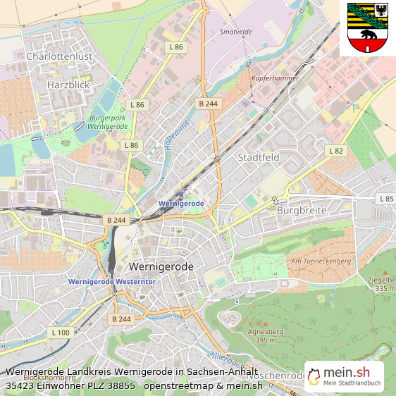 Wernigerode Kleine Mittelstadt Lageplan