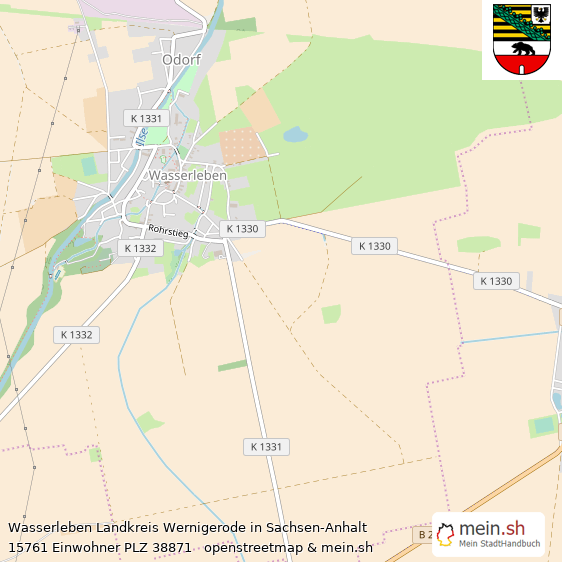 Wasserleben Landkreis Wernigerode Lageplan © Openstreetmap Contributors Wasserleben Lageplan