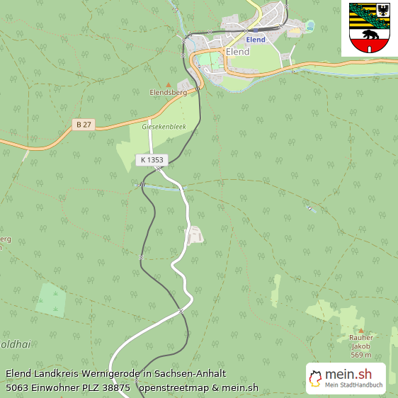 Elend Landkreis Wernigerode Lageplan © Openstreetmap Contributors Elend Lageplan