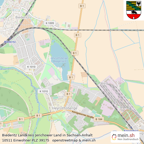 Biederitz Landkreis Jerichower Land Lageplan © Openstreetmap Contributors Biederitz Große Landstadt Lageplan
