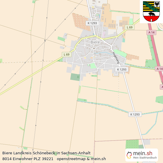 Biere Landkreis Schönebeck Lageplan © Openstreetmap Contributors Biere Lageplan