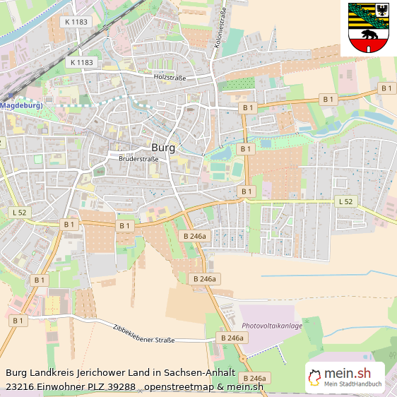 Burg Landkreis Jerichower Land Lageplan © Openstreetmap Contributors Burg Kleines Dorf Lageplan