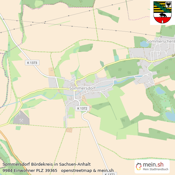 Sommersdorf Kleines Dorf Lageplan