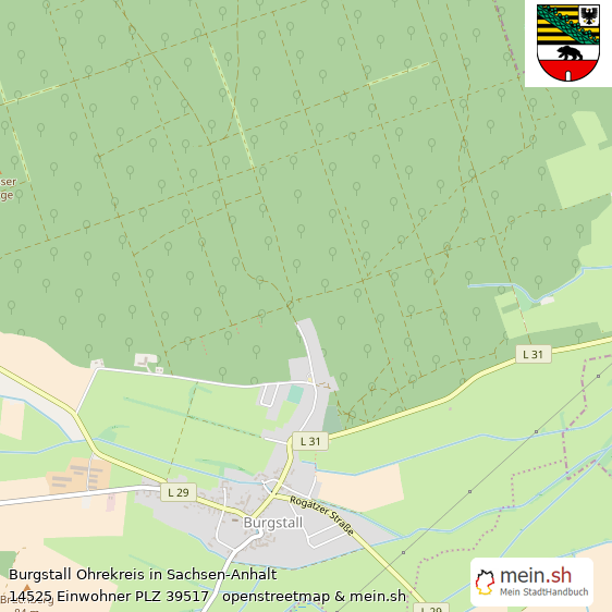 Burgstall Ohrekreis Lageplan © Openstreetmap Contributors Burgstall Großes Dorf Lageplan