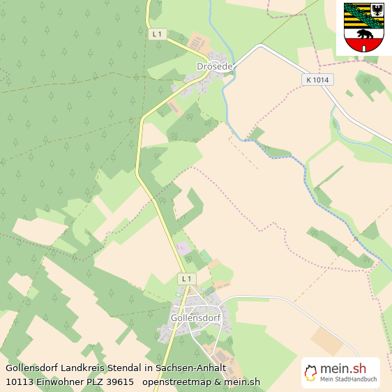 Gollensdorf Landkreis Stendal Lageplan © Openstreetmap Contributors Gollensdorf Lageplan