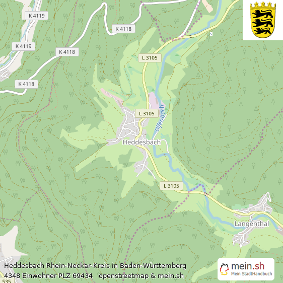 Heddesbach Kleines Dorf Lageplan