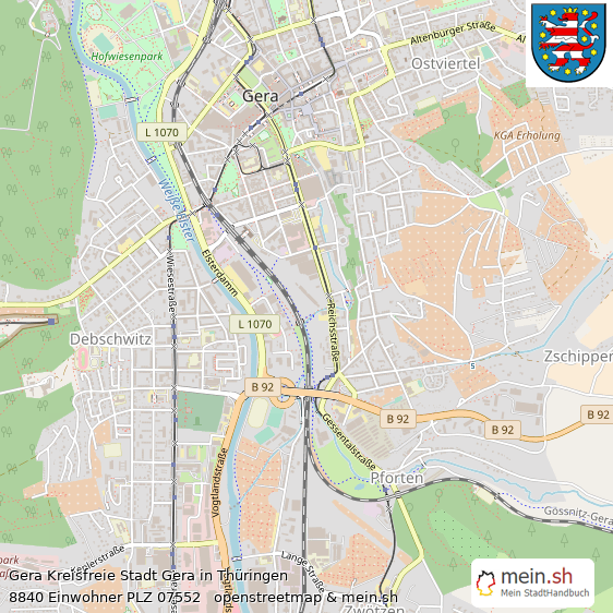 Gera Mittelstadt Lageplan