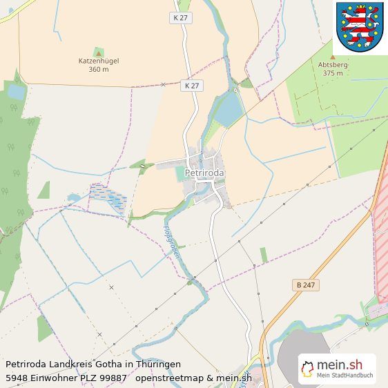 Petriroda Landkreis Gotha Lageplan © Openstreetmap Contributors Petriroda Kleines Dorf Lageplan