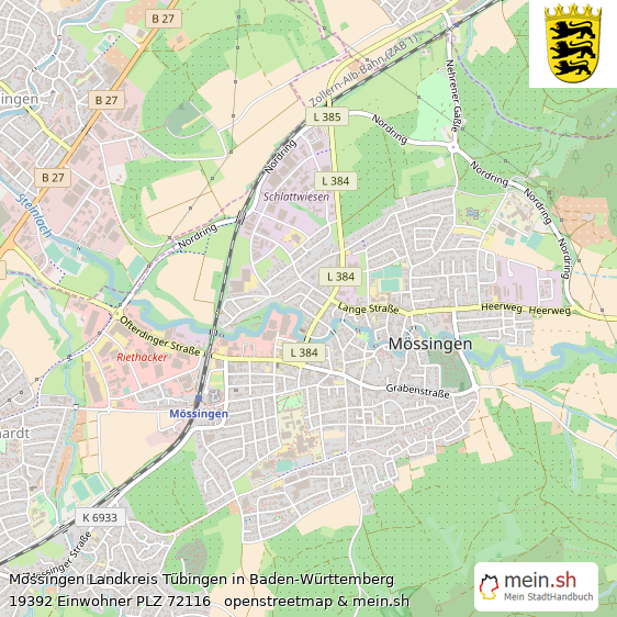 Mssingen Kleinstadt Lageplan