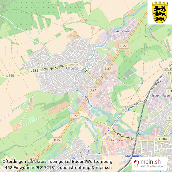 Ofterdingen Landstadt Lageplan