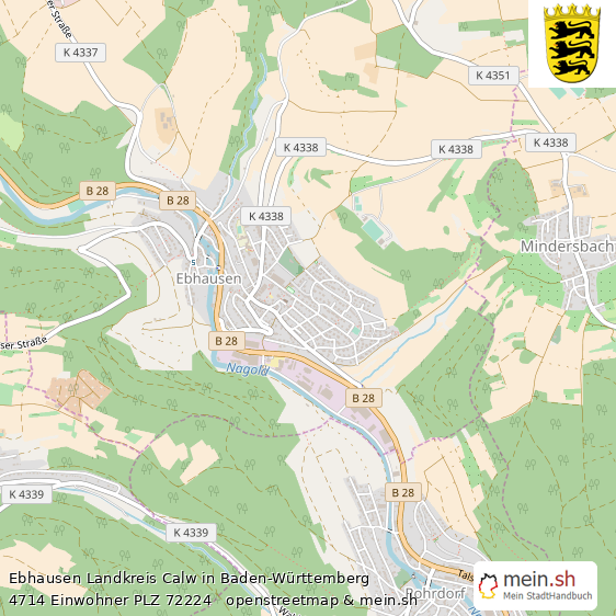 Ebhausen Landkreis Calw Lageplan © Openstreetmap Contributors Ebhausen Landstadt Lageplan