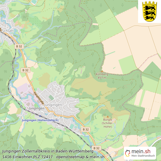 Jungingen Zollernalbkreis Lageplan © Openstreetmap Contributors Jungingen Großes Dorf Lageplan