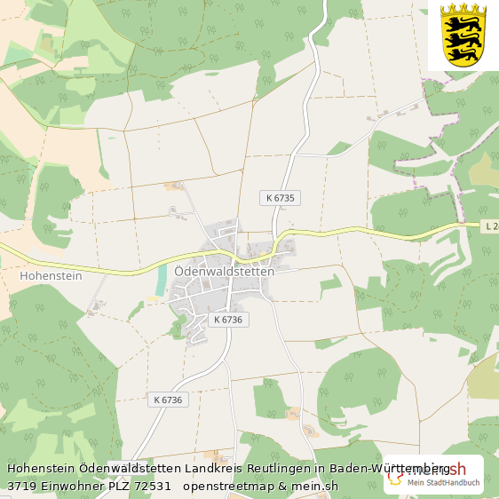 Hohenstein ?denwaldstetten  Lageplan