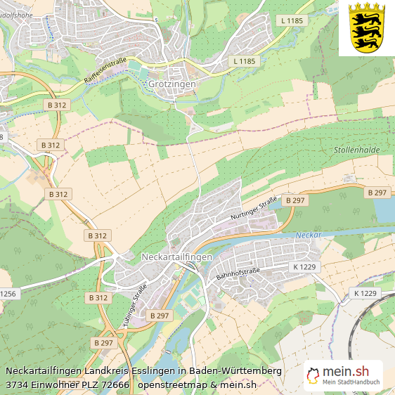 Neckartailfingen Landkreis Esslingen Lageplan © Openstreetmap Contributors Neckartailfingen Landstadt Lageplan