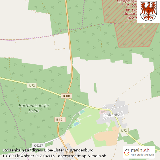 Stolzenhain Landkreis Elbe-Elster Lageplan © Openstreetmap Contributors Stolzenhain Lageplan