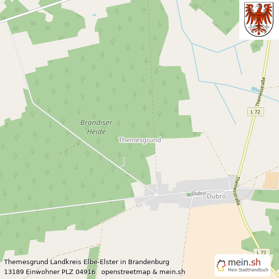 Themesgrund Landkreis Elbe-Elster Lageplan © Openstreetmap Contributors Themesgrund Lageplan