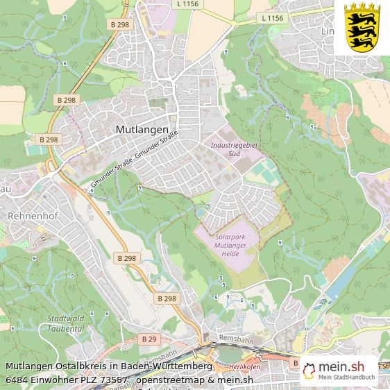 Mutlangen Ostalbkreis Lageplan © Openstreetmap Contributors Mutlangen Große Landstadt Lageplan