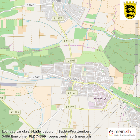 Löchgau Landkreis Ludwigsburg Lageplan © Openstreetmap Contributors Löchgau Große Landstadt Lageplan