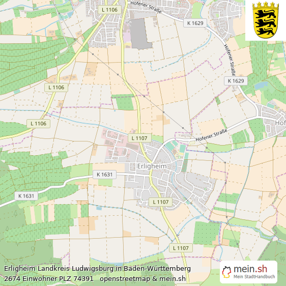 Erligheim Landkreis Ludwigsburg Lageplan © Openstreetmap Contributors Erligheim Landstadt Lageplan