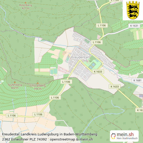 Freudental Landstadt Lageplan