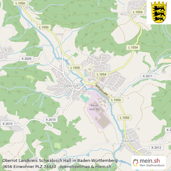 Oberrot Landstadt Lageplan