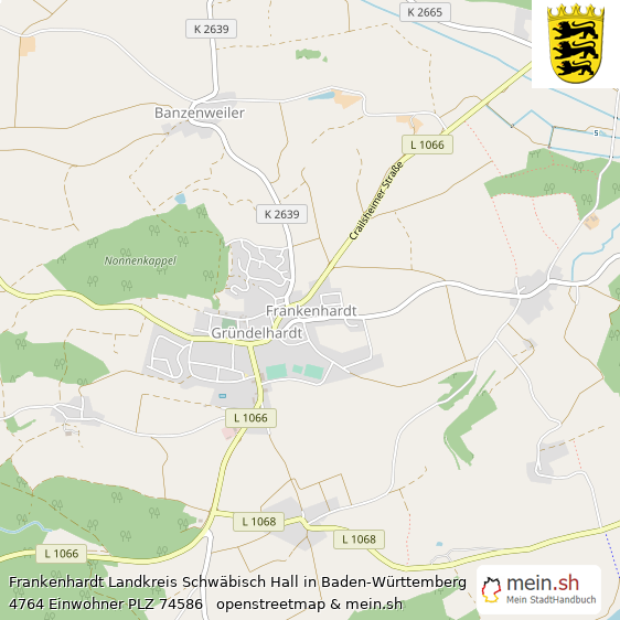 Frankenhardt Landkreis Schwäbisch Hall Lageplan © Openstreetmap Contributors Frankenhardt Landstadt Lageplan