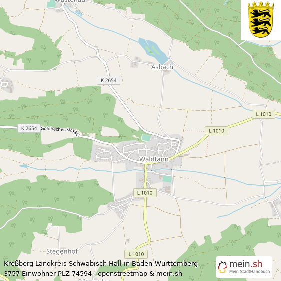 Kreßberg Landkreis Schwäbisch Hall Lageplan © Openstreetmap Contributors Kreßberg Landstadt Lageplan