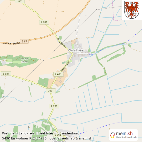 Wehrhain Landkreis Elbe-Elster Lageplan © Openstreetmap Contributors Wehrhain Lageplan