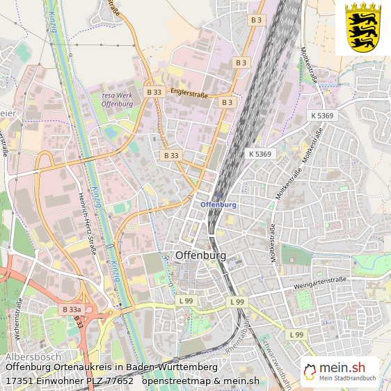 Offenburg Mittelstadt Lageplan