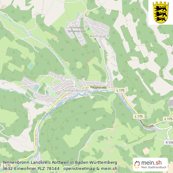 Tennenbronn Landkreis Rottweil Lageplan © Openstreetmap Contributors Tennenbronn  Lageplan
