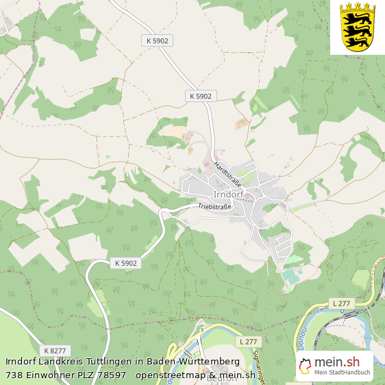 Irndorf Landkreis Tuttlingen Lageplan © Openstreetmap Contributors Irndorf Dorf Lageplan
