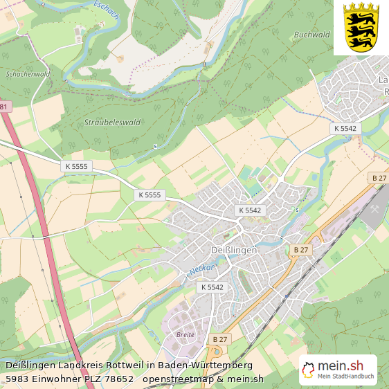 Dei?lingen Landkreis Rottweil Lageplan © Openstreetmap Contributors Dei?lingen Gro?e Landstadt Lageplan