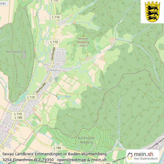 Sexau Landkreis Emmendingen Lageplan © Openstreetmap Contributors Sexau Landstadt Lageplan