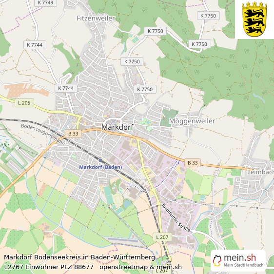 Markdorf Bodenseekreis Lageplan © Openstreetmap Contributors Markdorf Kleinstadt Lageplan