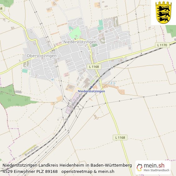 Niederstotzingen Landkreis Heidenheim Lageplan © Openstreetmap Contributors Niederstotzingen Landstadt Lageplan