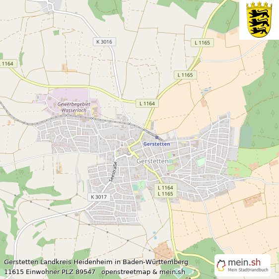Gerstetten Landkreis Heidenheim Lageplan © Openstreetmap Contributors Gerstetten Kleinstadt Lageplan