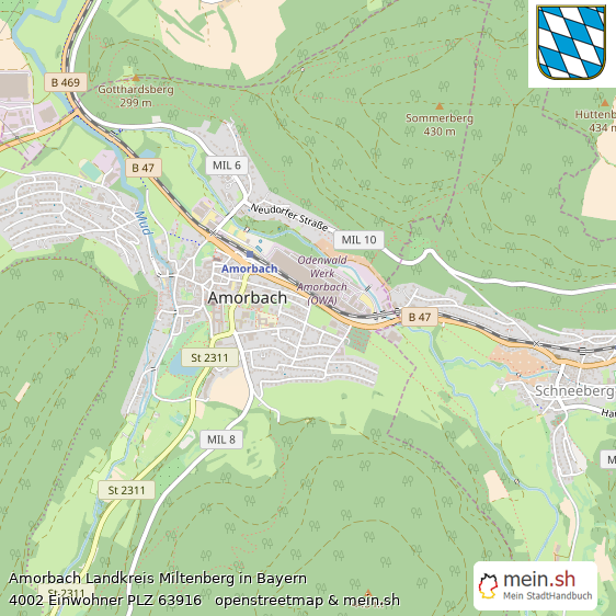 Amorbach Landstadt Lageplan