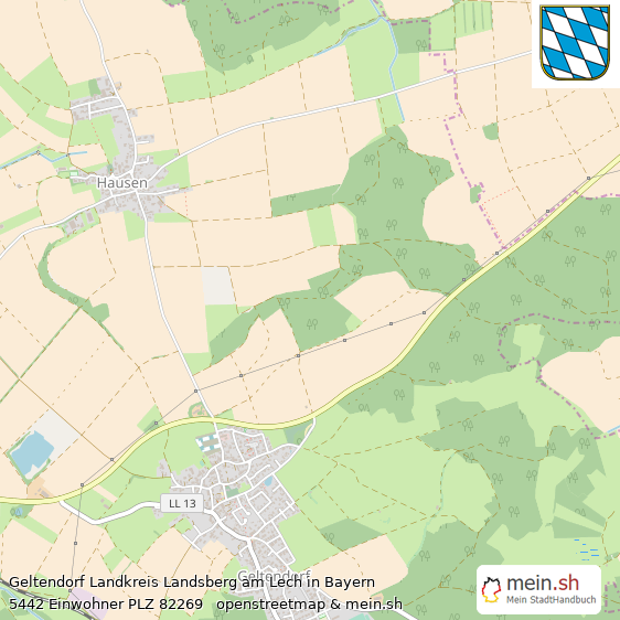 Geltendorf Landkreis Landsberg am Lech Lageplan © Openstreetmap Contributors Geltendorf Große Landstadt Lageplan
