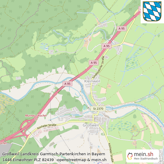 Großweil Landkreis Garmisch-Partenkirchen Lageplan © Openstreetmap Contributors Großweil Großes Dorf Lageplan