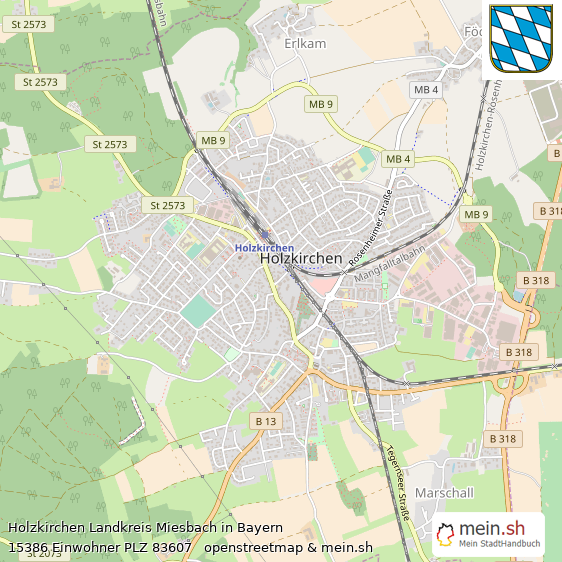 Holzkirchen Kleinstadt Lageplan