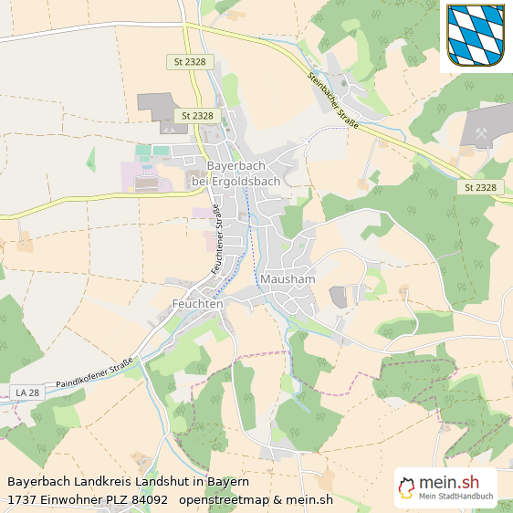 Bayerbach Landkreis Landshut Lageplan © Openstreetmap Contributors Bayerbach Großes Dorf Lageplan