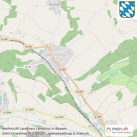 Weihmichl Landkreis Landshut Lageplan © Openstreetmap Contributors Weihmichl Landstadt Lageplan