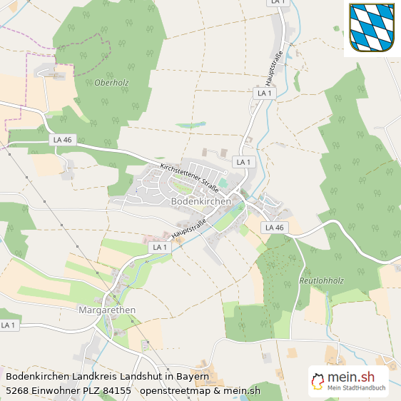 Bodenkirchen Landkreis Landshut Lageplan © Openstreetmap Contributors Bodenkirchen Große Landstadt Lageplan