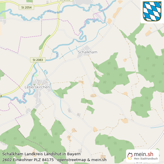 Schalkham Landkreis Landshut Lageplan © Openstreetmap Contributors Schalkham Dorf Lageplan